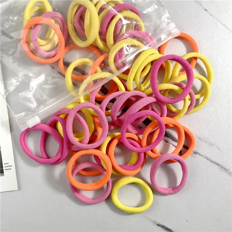 20/50PCS Hair Ties Set – Simple Elastic Rubber Bands for Women Girls Ponytails (4cm)
