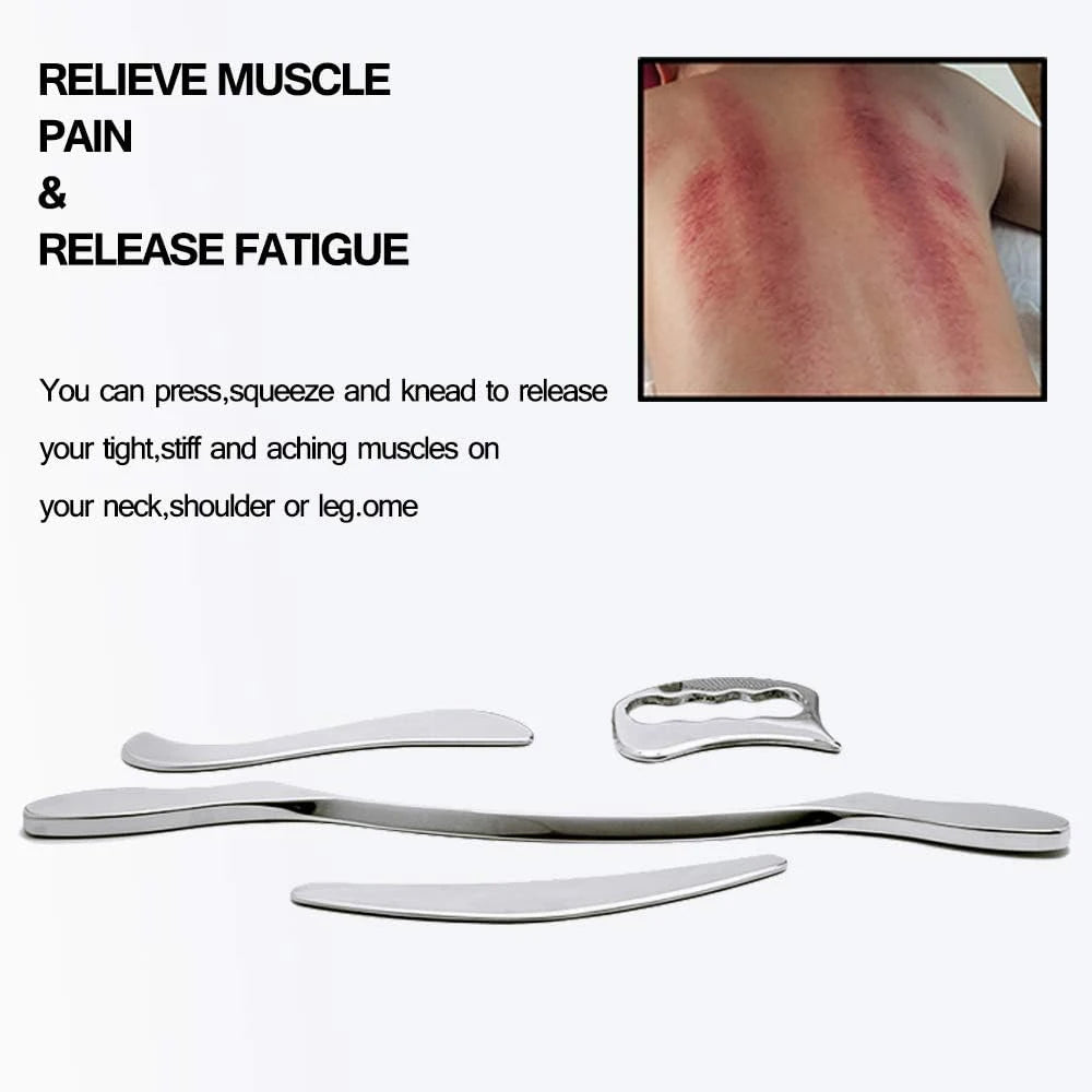 1/4/7pcs Gua Sha Massage Tools – Stainless Steel IASTM Muscle Scraper Set