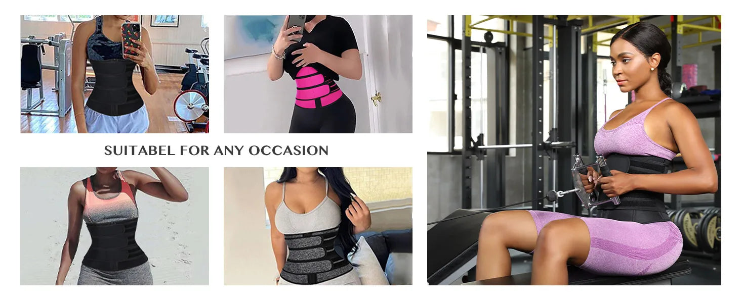 💪 3-Strap Waist Trainer Cincher – Women’s Slimming Sweat Belt for Workouts