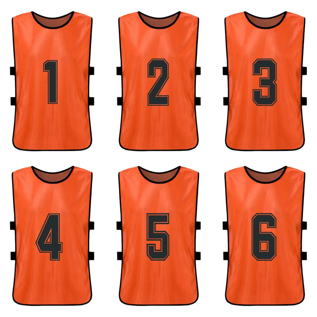 6/12PCS Kids Soccer Pinnies – Quick Dry Youth Sports Jerseys