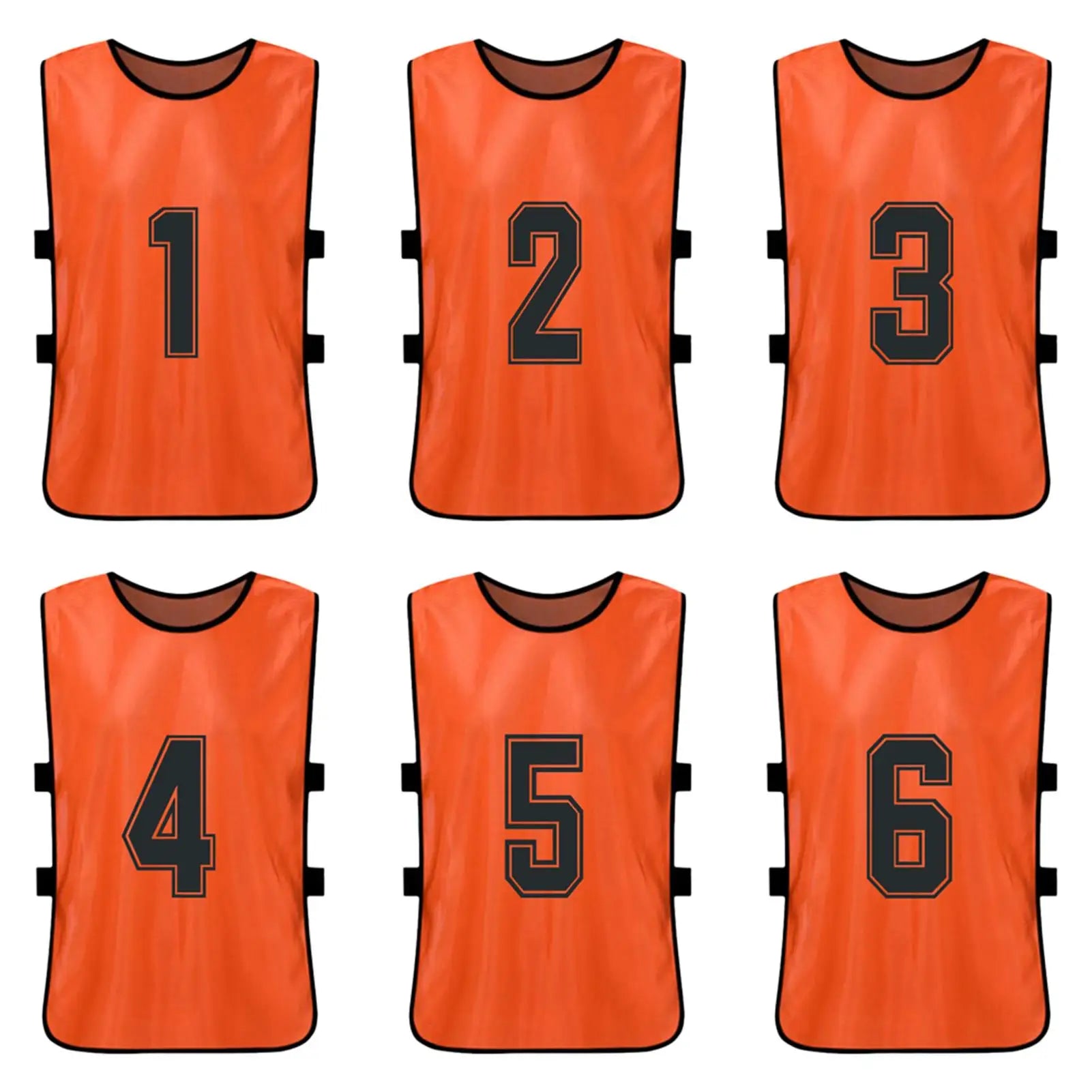6/12PCS Kids Soccer Pinnies – Quick Dry Youth Sports Jerseys