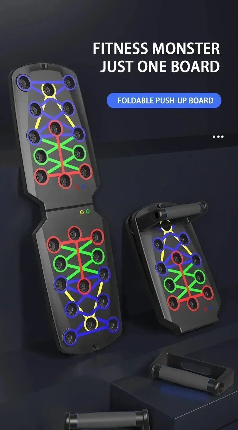 Foldable Push-Up Board Set – Portable Multi-Function Station w/ Handles