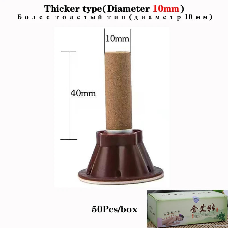 50Pcs Mini Moxa Stickers – Heating Acupuncture Moxibustion Therapy for Pain Relief