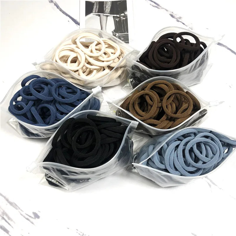 20/50PCS Hair Ties Set – Simple Elastic Rubber Bands for Women Girls Ponytails (4cm)