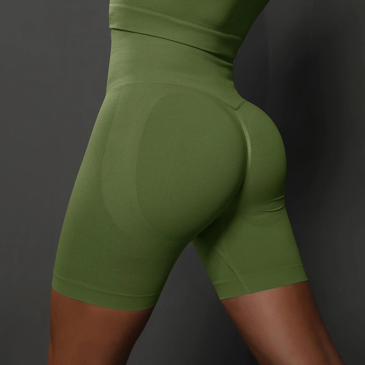 🩳 Seamless Yoga Shorts for Women – High Waist Push-Up Fit