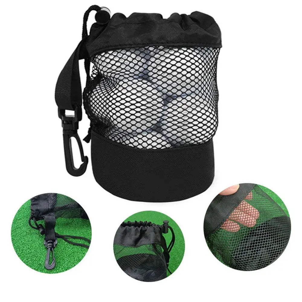 Tennis/Golf Ball Holder Pouch – Nylon Ball Carry Bag with Clip