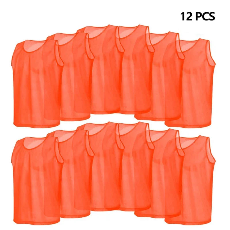 12PCS Kids Basketball Jerseys – Quick Dry Youth Soccer Training Pinnies Set