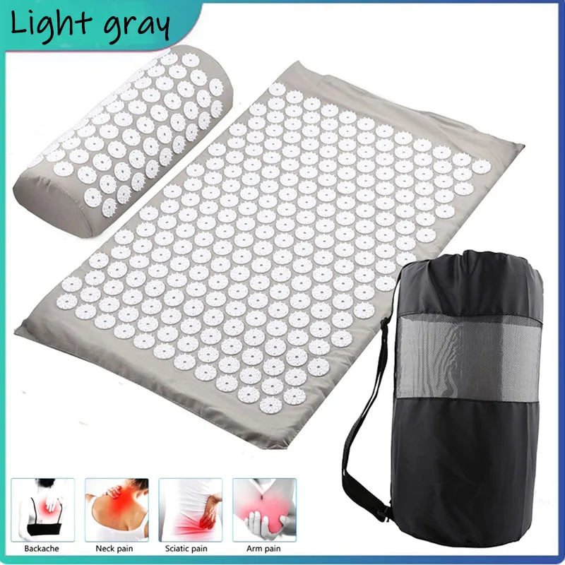 65x40cm Acupressure Mat & Pillow Set – Massage Cushion for Back, Neck & Stress Relief