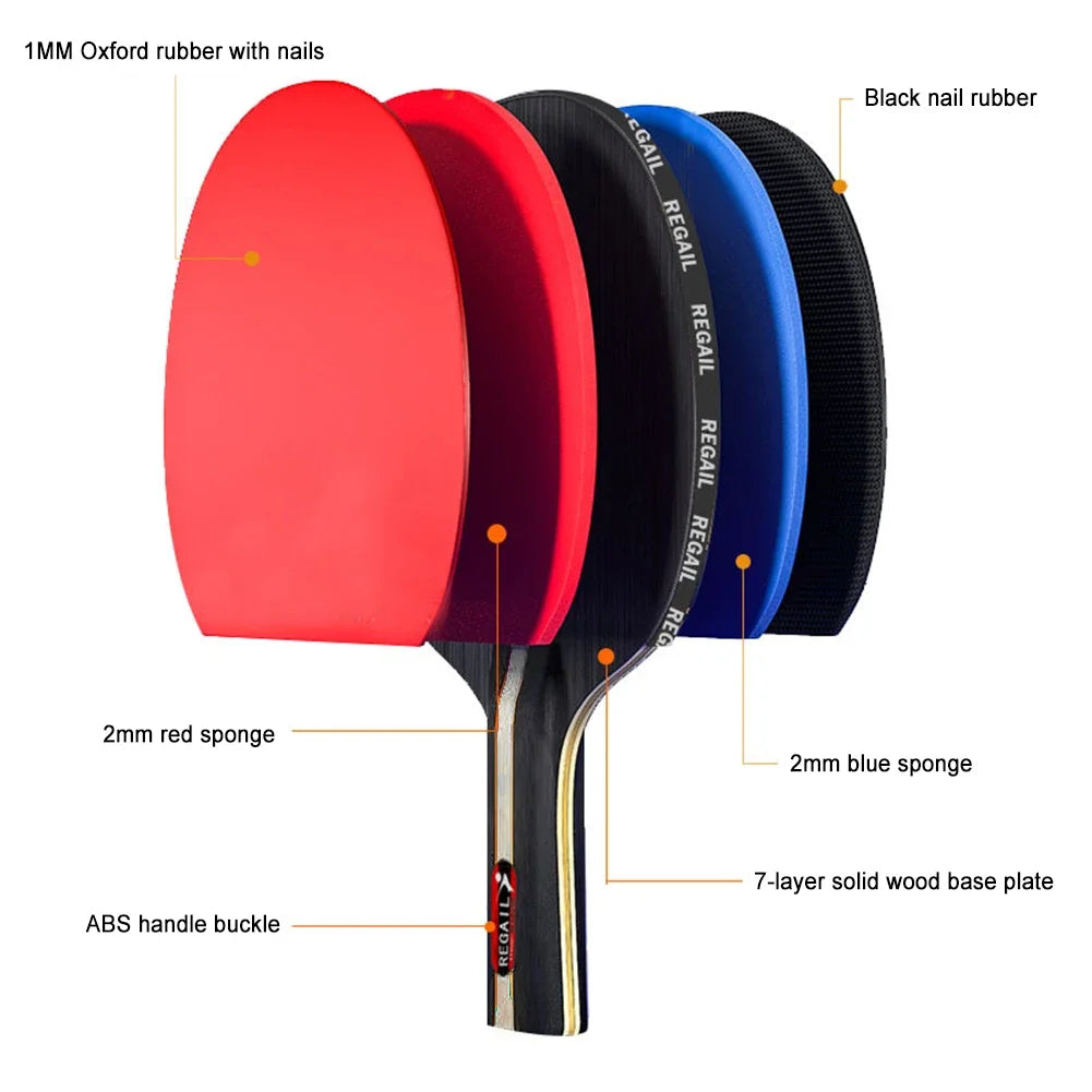 Table Tennis Racket Set – 2 Bats 3 Balls for Training & Beginners