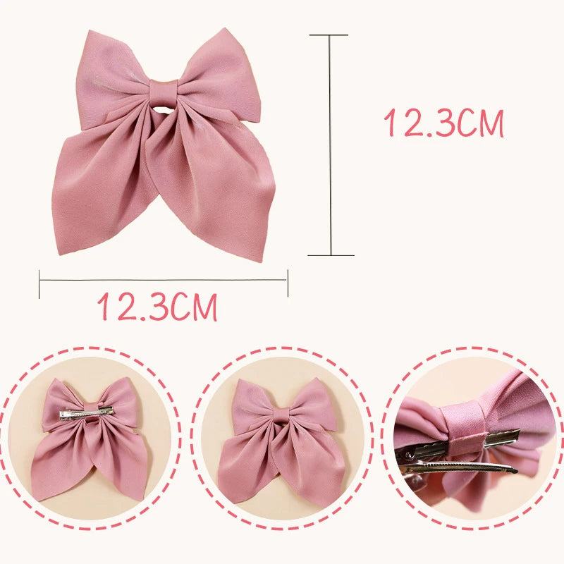 Satin Bow Hair Clips – Cute Butterfly Style Hairpins for Girls & Women, Elegant Hair Accessories