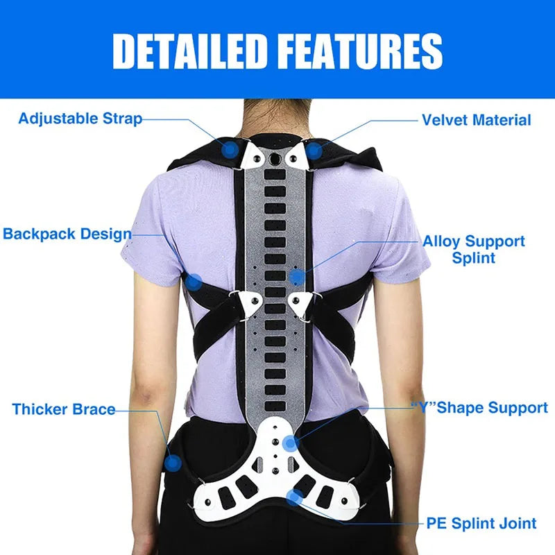 📏 Adjustable Back Brace – Posture Corrector for Women & Men with Spine Straightener