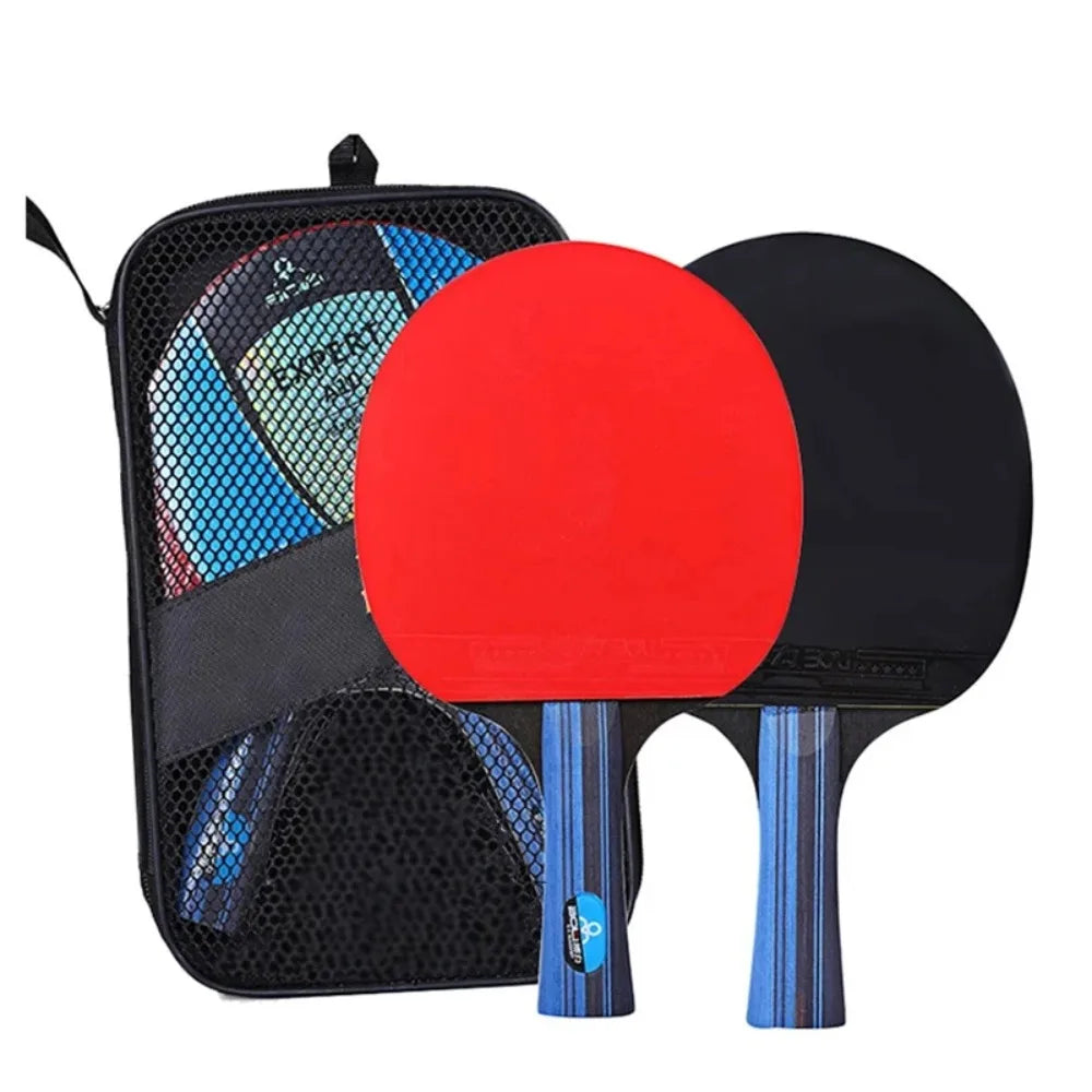 5/6 Star Professional Ping Pong Racket Set – 2 Bats + Bag