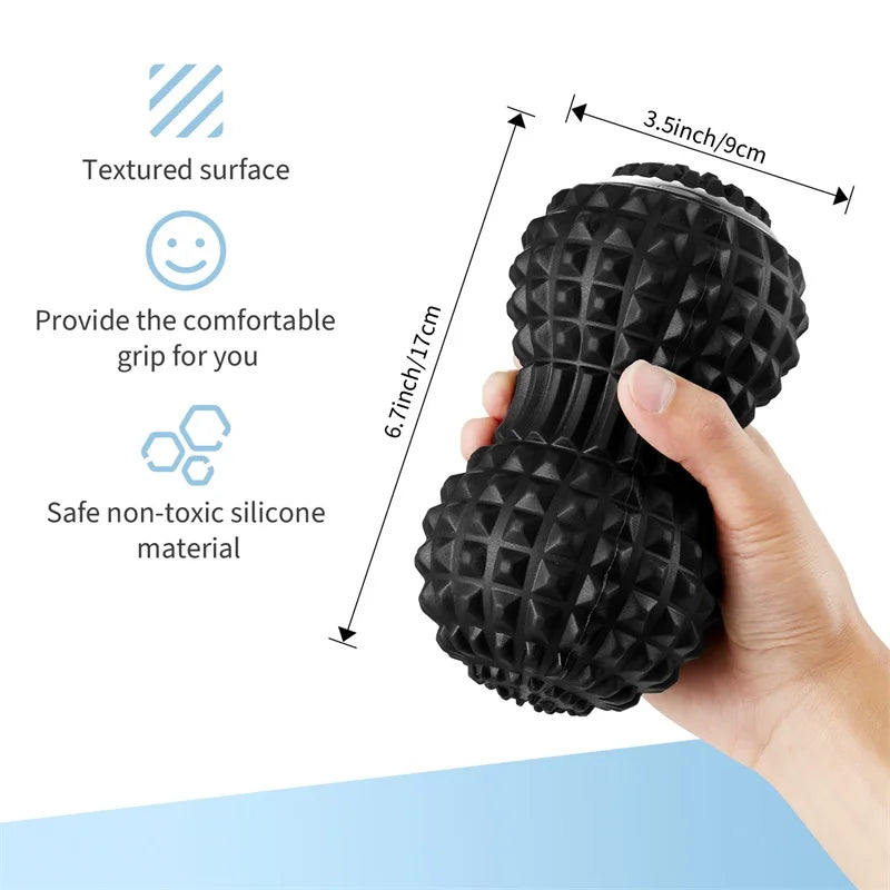 Vibrating Peanut Massage Ball – 4-Speed Electric USB Foam Roller Ball