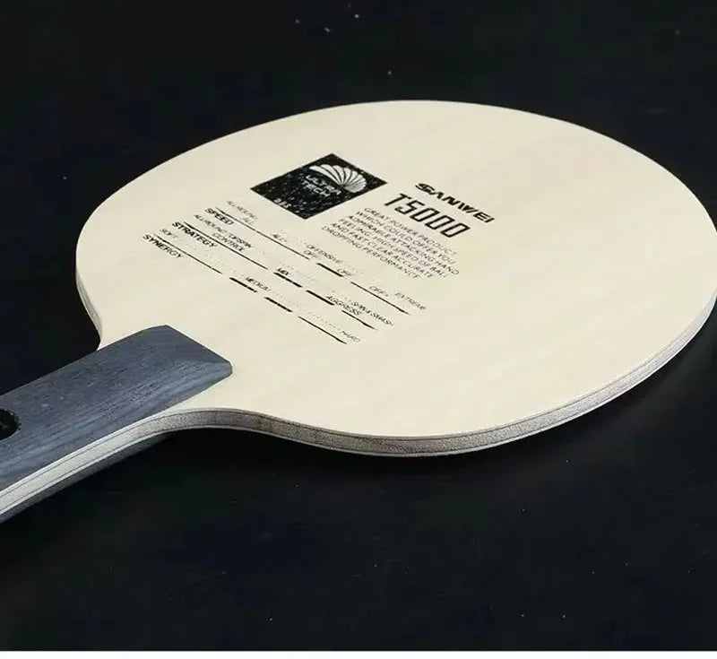 SANWEI T5000 Ping Pong Blade – 5 Wood 2 Carbon Offensive Racket
