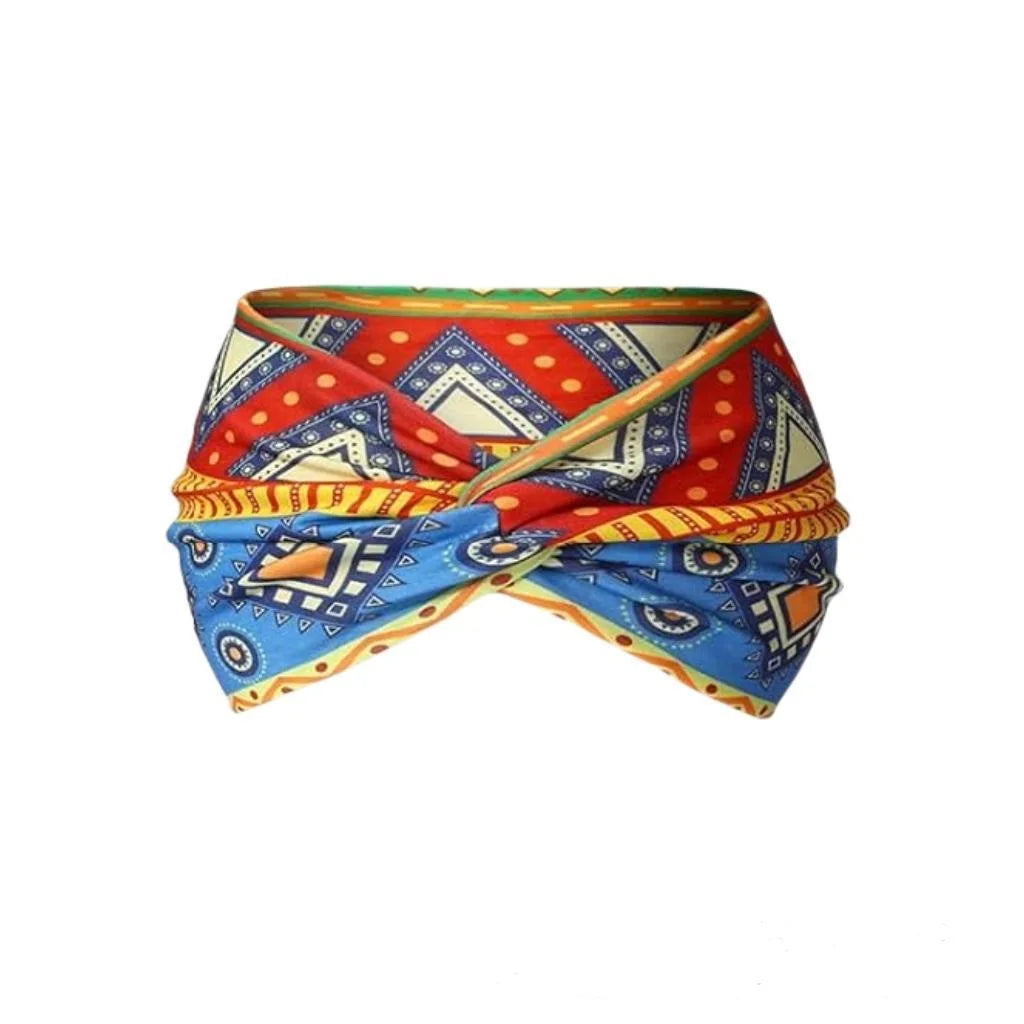 🧘‍♀️ Bohemian Yoga Headband – Wide High Strength African Style Wrap