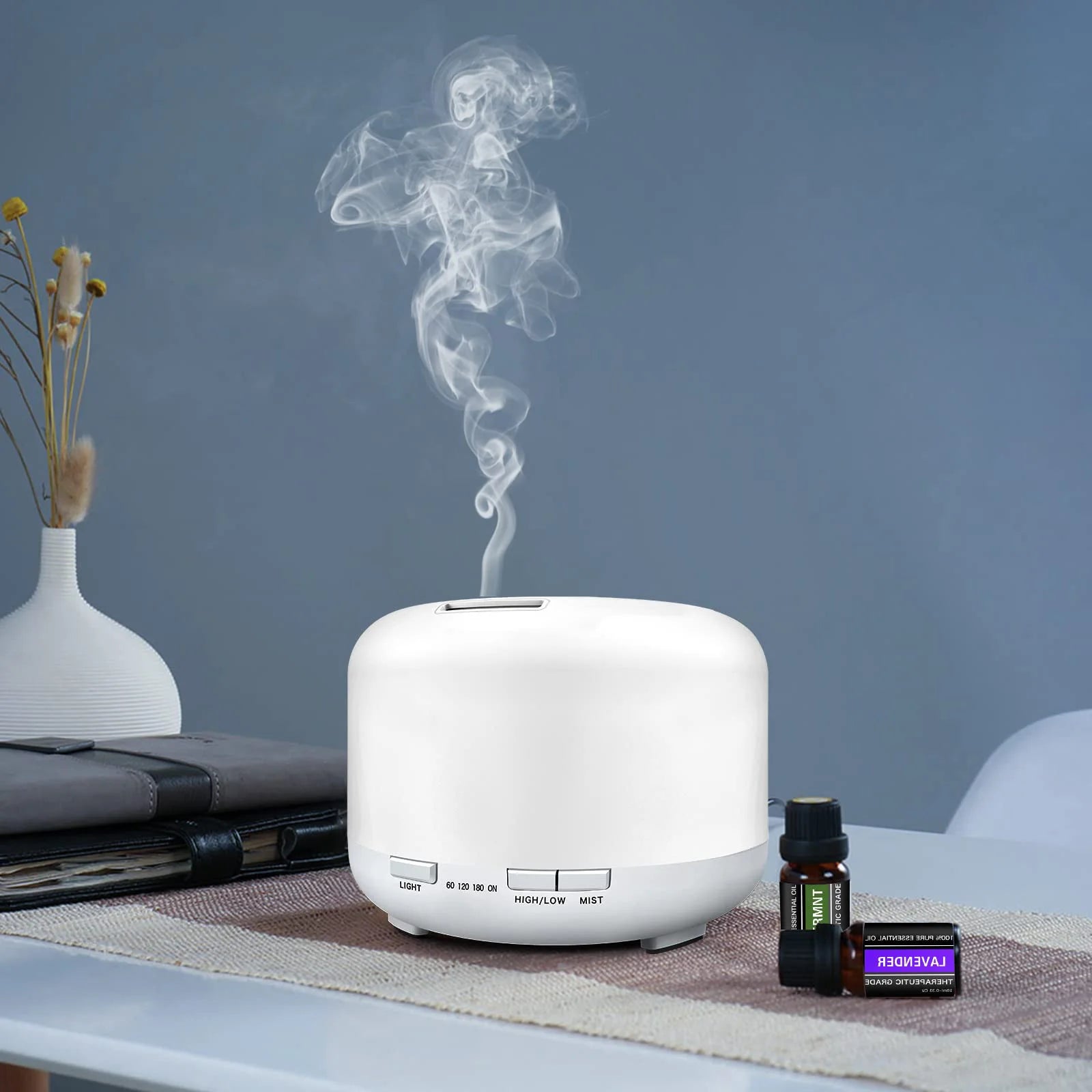 500ml Essential Oil Diffuser – Remote Control Aromatherapy Ultrasonic Humidifier for Home & Office
