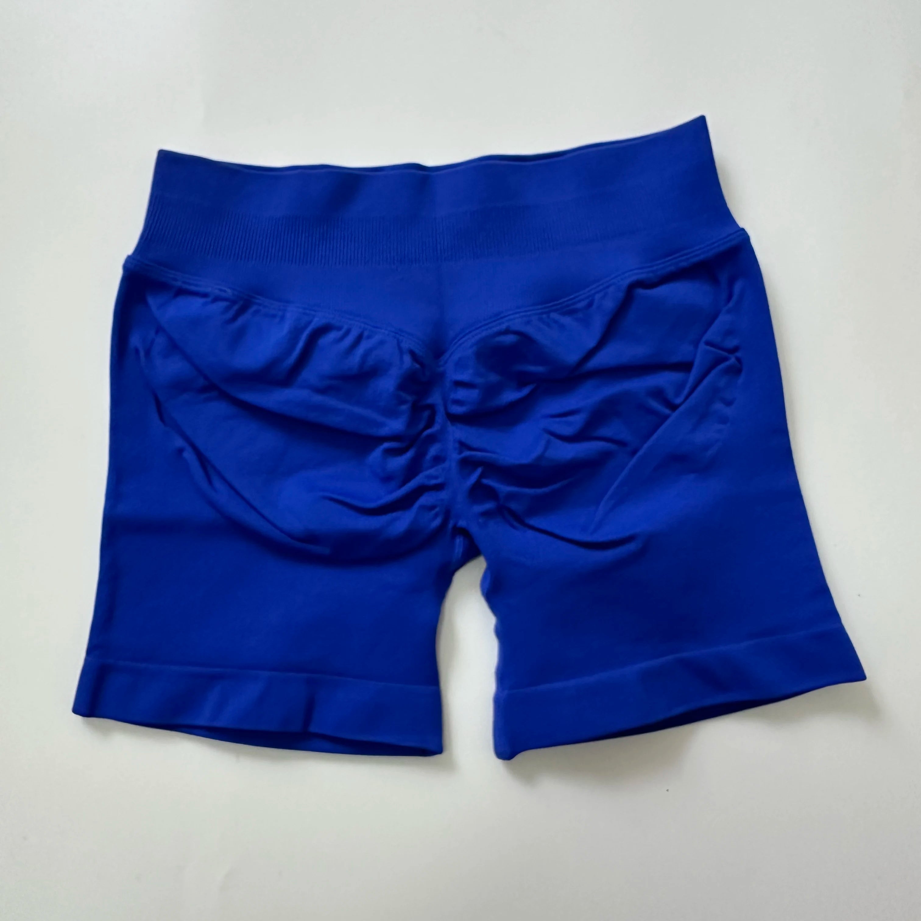 Low-Rise Seamless Scrunch Yoga Shorts – Ribbed Booty Lift Gym Workout Wear