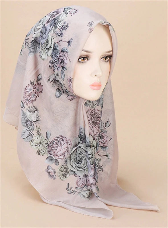 Muslim Square Hijab Scarf – 90x90cm Women’s Head Cover Wrap for Modest Fashion
