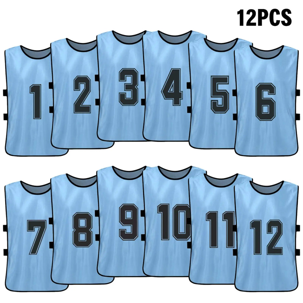 6/12PCS Kids Soccer Pinnies – Quick Dry Youth Sports Jerseys