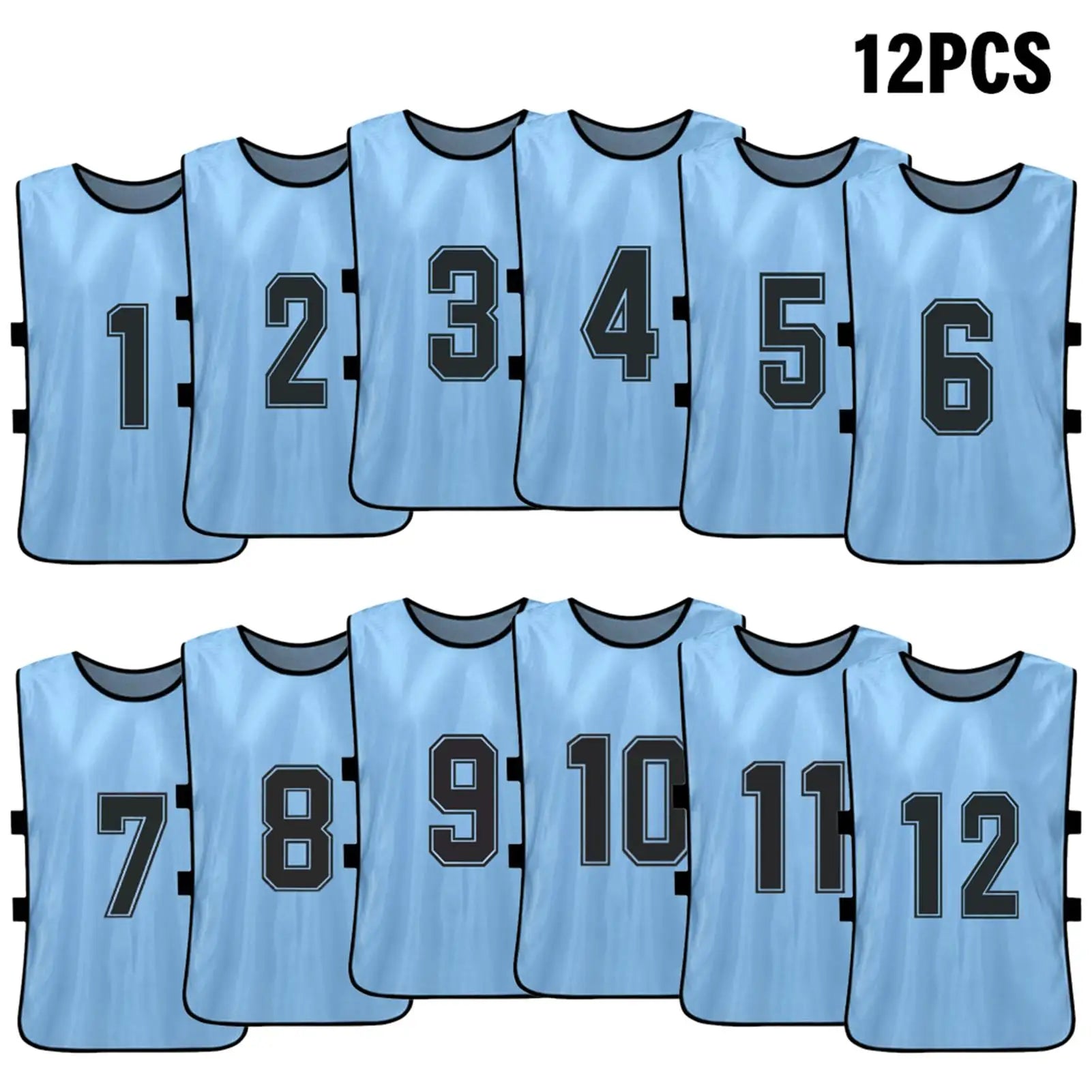 6/12PCS Kids Soccer Pinnies – Quick Dry Youth Sports Jerseys