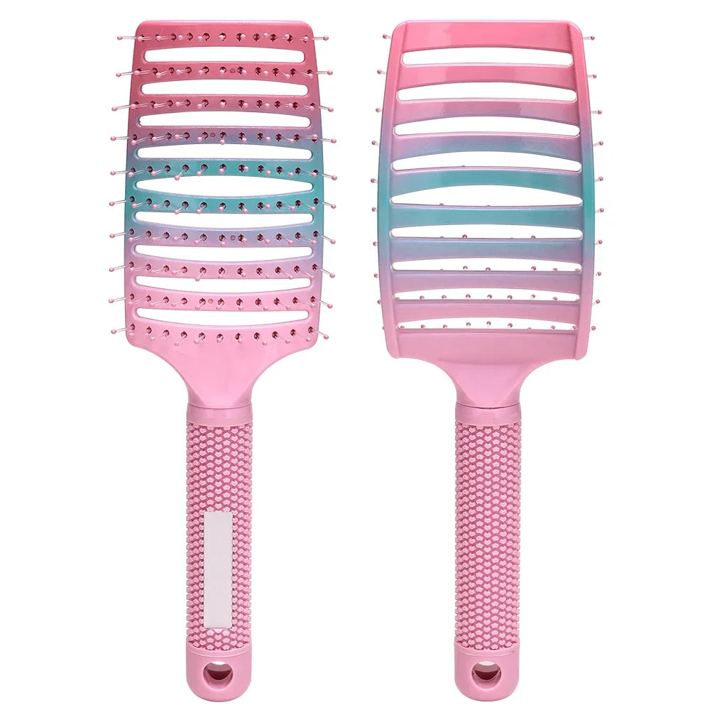 Nylon & Boar Bristle Barber Brush – Scalp Massage Comb for Wet/Curly Hair