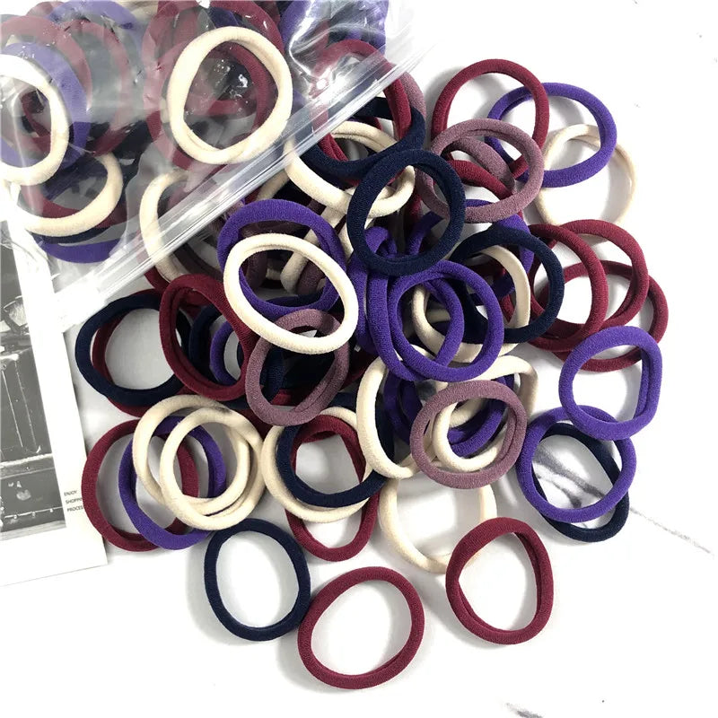 20/50PCS Hair Ties Set – Simple Elastic Rubber Bands for Women Girls Ponytails (4cm)