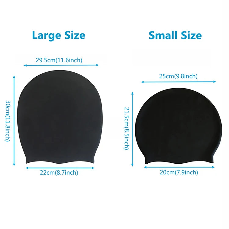 💦 Large Waterproof Silicone Swim Cap