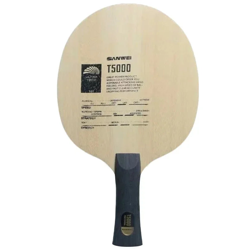 SANWEI T5000 Ping Pong Blade – 5 Wood 2 Carbon Offensive Racket