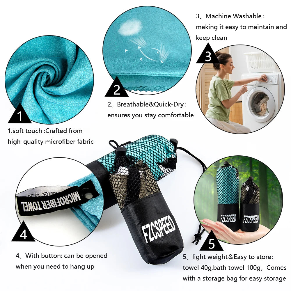 🏕️ Quick-Dry Sports Bath Towel – Lightweight & Absorbent