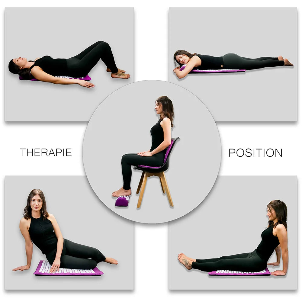 65x40cm Acupressure Mat & Pillow Set – Massage Cushion for Back, Neck & Stress Relief