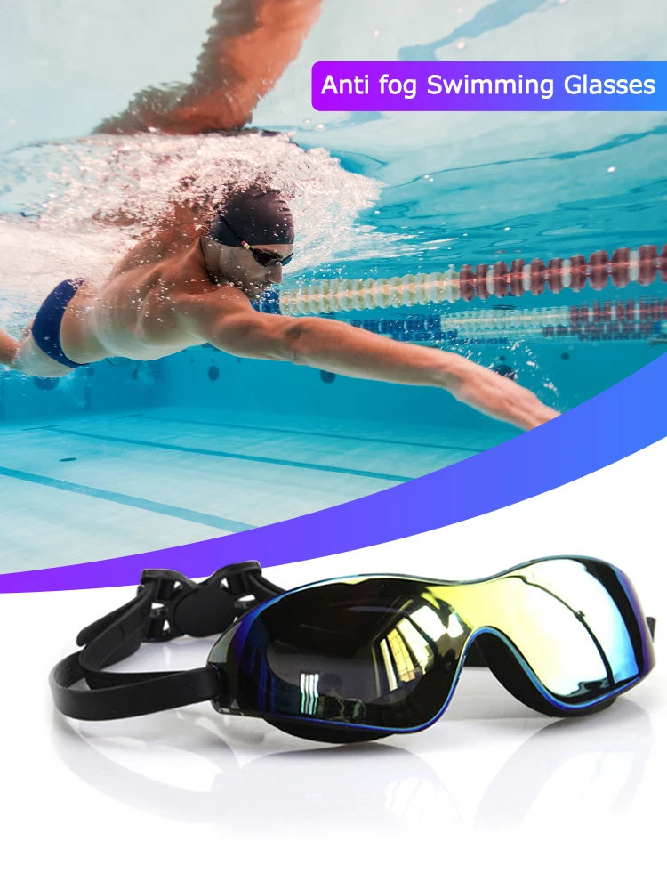 Swimming Goggles Adjustable Electroplate Diving Glasses No