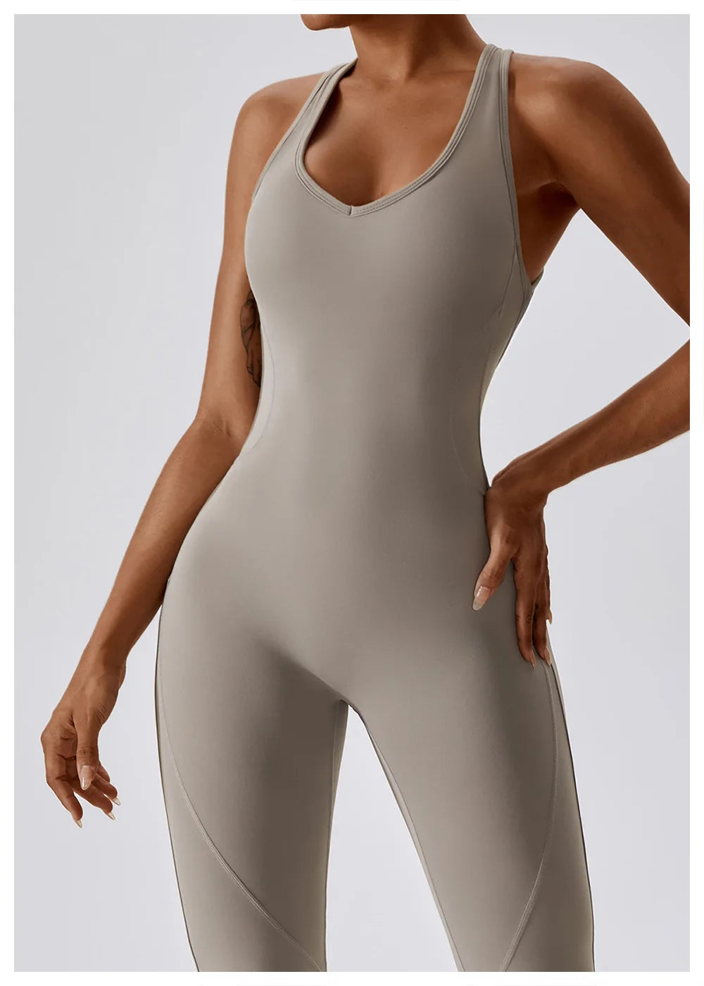 🧘 One-Piece Yoga Jumpsuit – Women’s Butt-Lifting Fitness Bodysuit