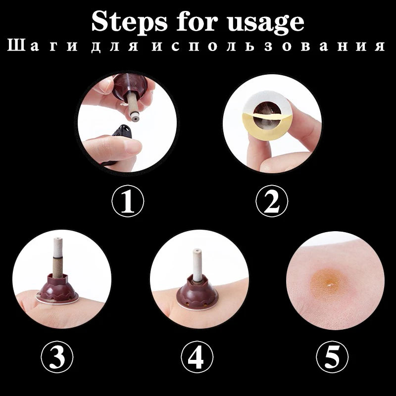 50Pcs Mini Moxa Stickers – Heating Acupuncture Moxibustion Therapy for Pain Relief