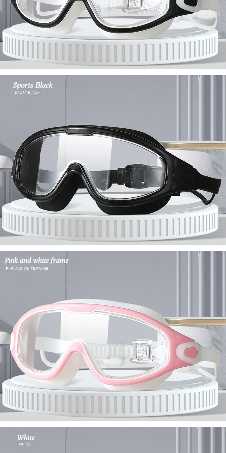 🥽 HD Anti-Fog Swimming Goggles – Large Frame