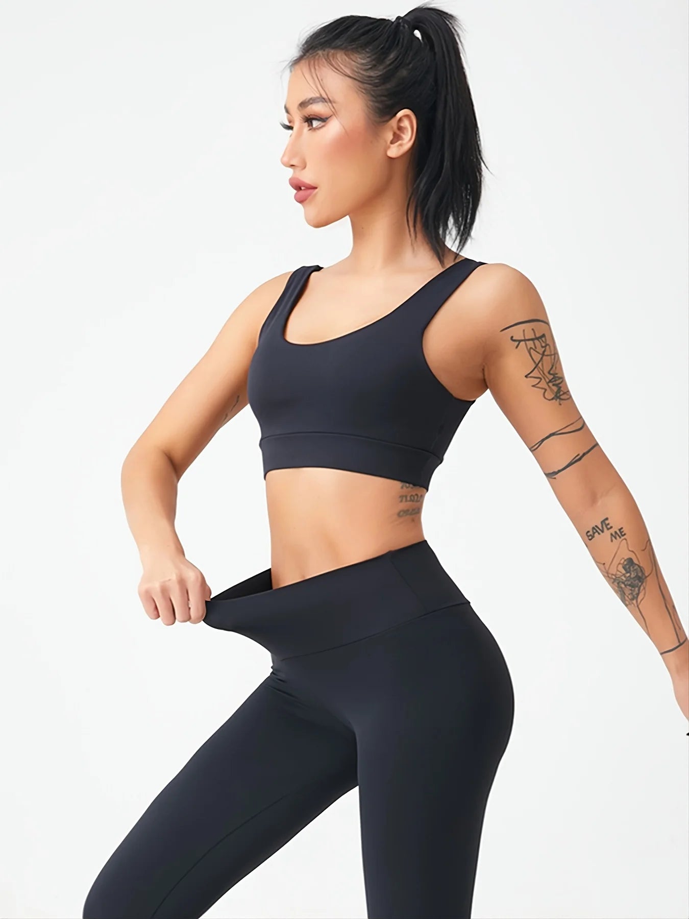 Women’s High Waist Yoga Pants – Peach Hip Lift Leggings Tummy Control Fitness