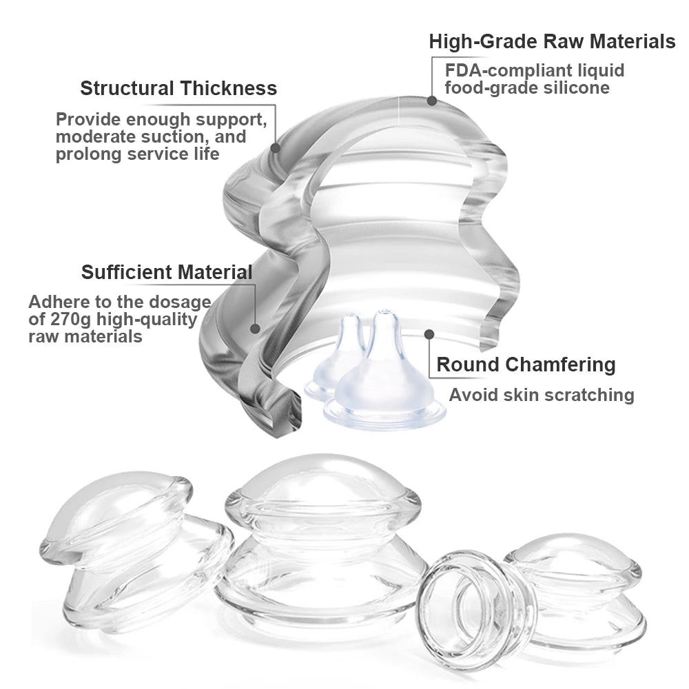 Silicone Vacuum Cupping Set – Anti-Cellulite Massage Gua Sha Cups for Body