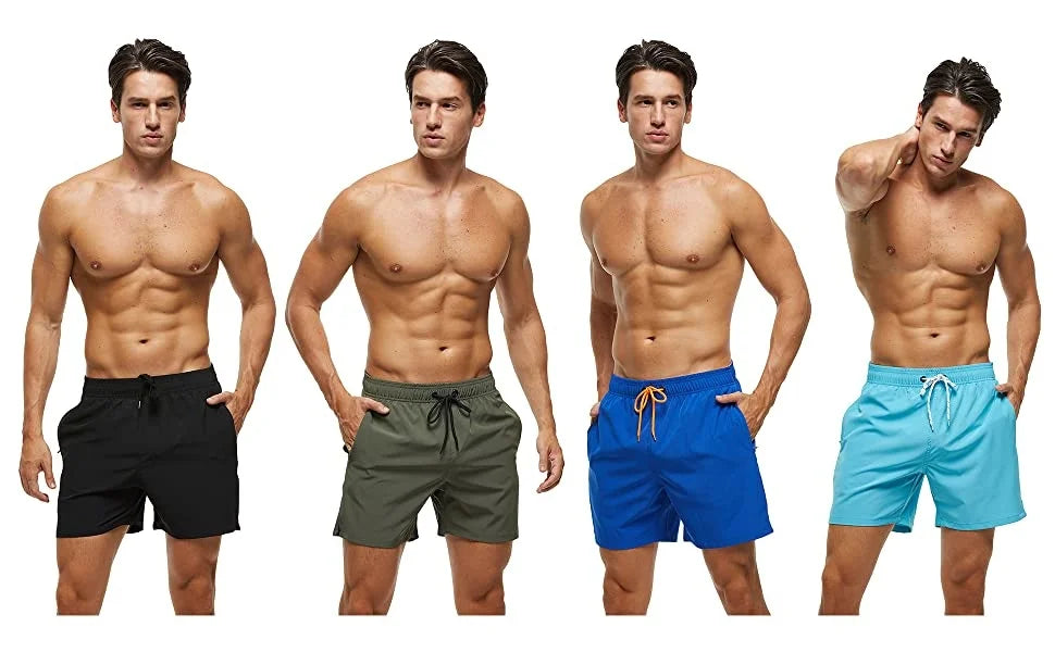 🩲 Men’s Swim Trunks with Mesh Lining – Soft & Breathable