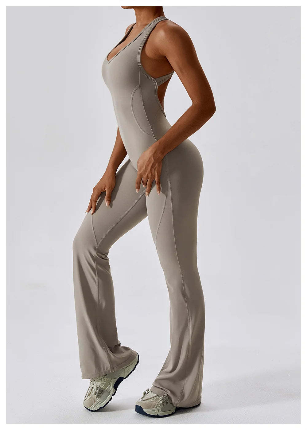 🧘 One-Piece Yoga Jumpsuit – Women’s Butt-Lifting Fitness Bodysuit