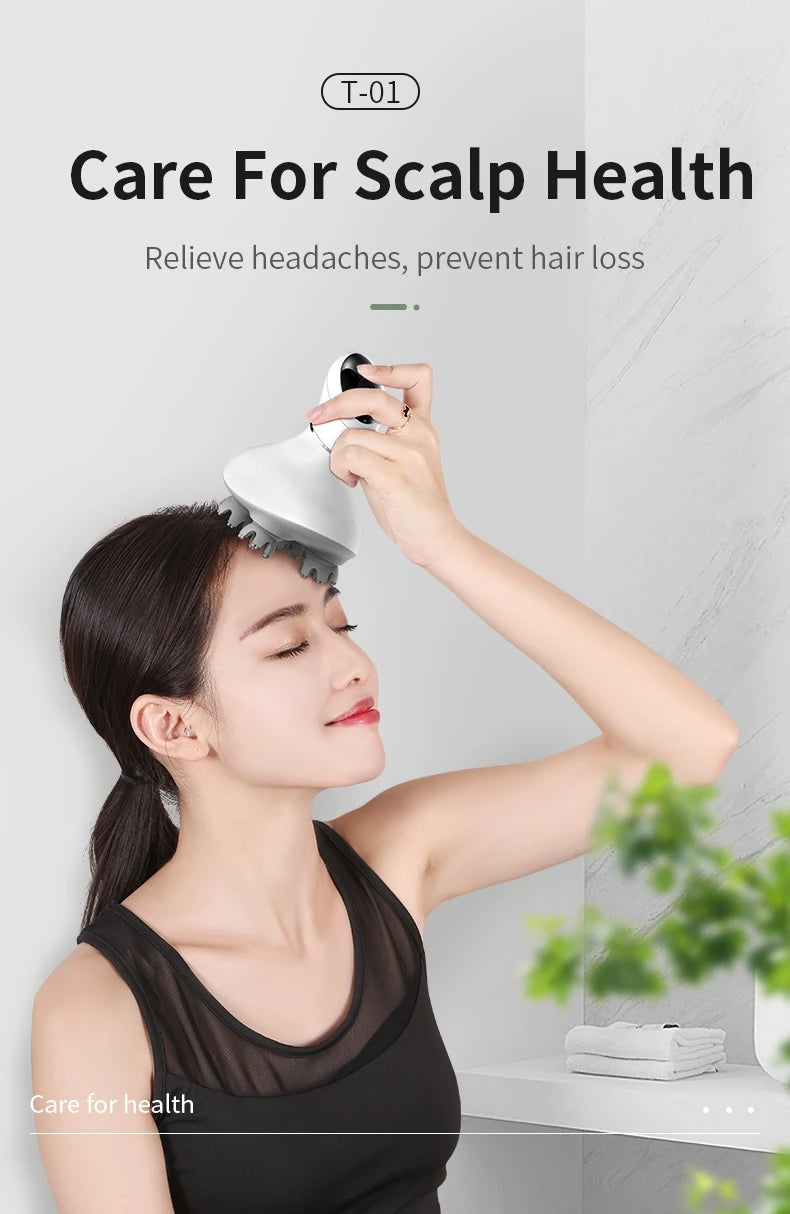 Electric Scalp Head Massager Waterproof Vibration Kneading Massage Tool for Hair & Pet