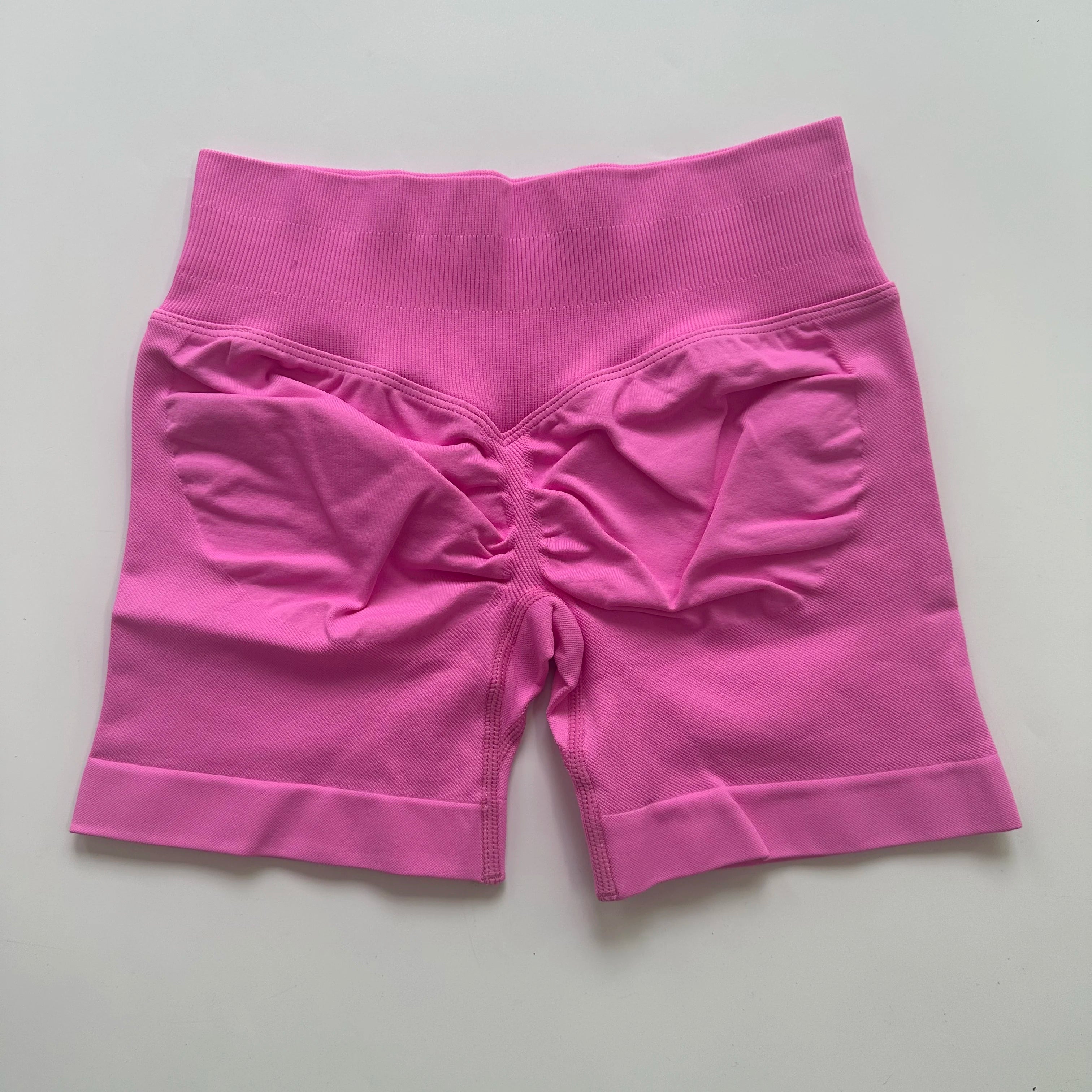 Low-Rise Seamless Scrunch Yoga Shorts – Ribbed Booty Lift Gym Workout Wear