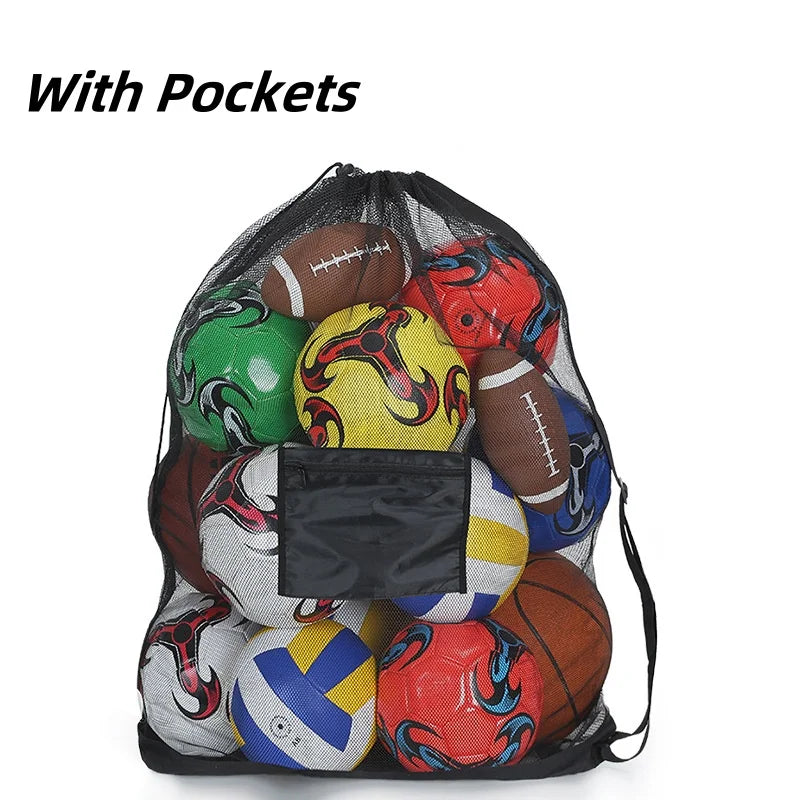 Mesh Ball Bag Backpack – Extra Large Football & Basketball Storage Net for Sports