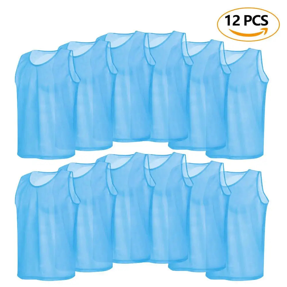 6/12PCS Soccer Training Pinnies – Breathable Team Sports Vests