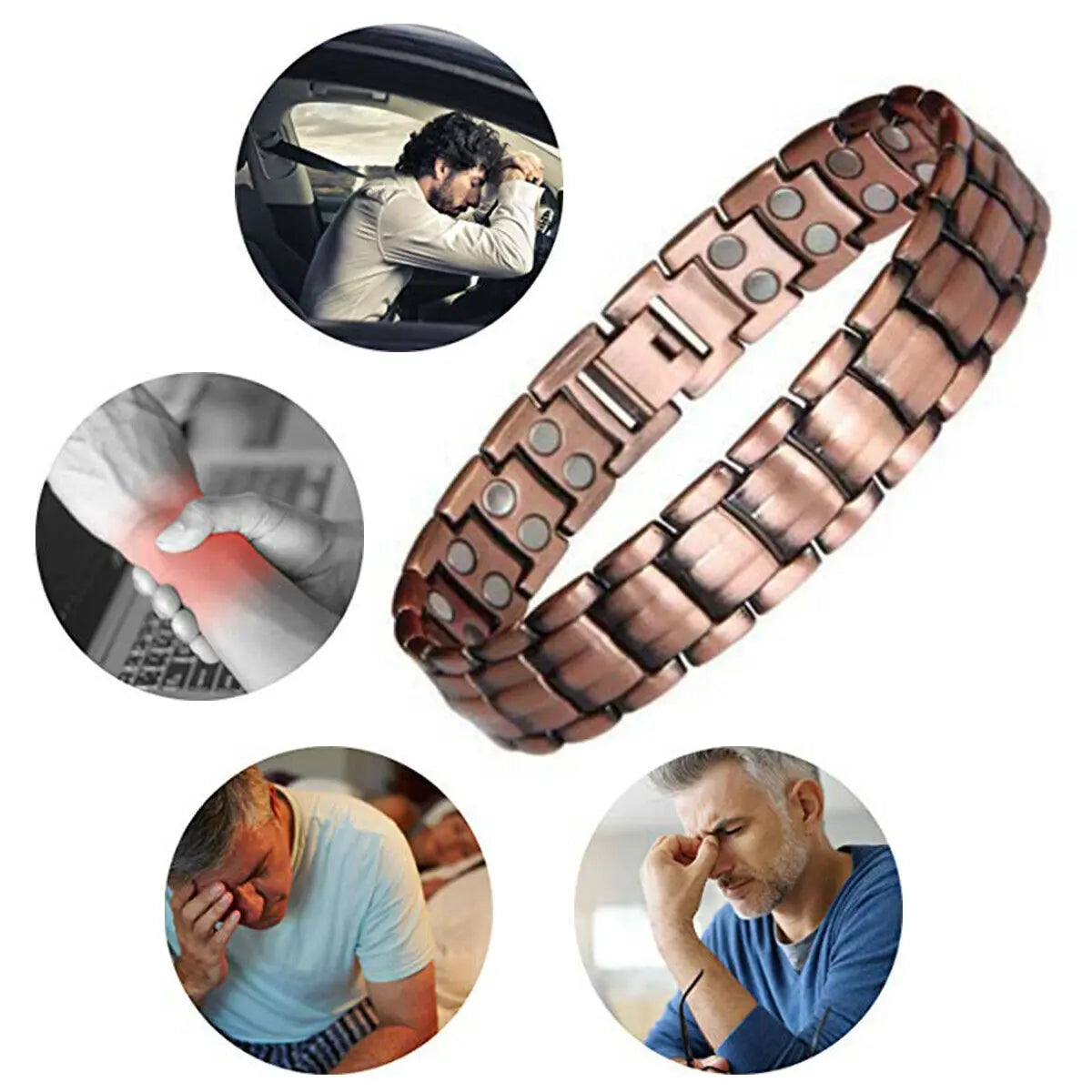🔴 Red Copper Magnetic Bracelet – Dual Magnet Pain Relief Therapy Jewellery