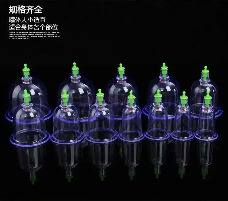 12PCS Cups Medical Vacuum Cans Cupping Cup Cellulite Suction Cup Therapy Massage Anti-cellulite Massage Cupping Therapy Kit