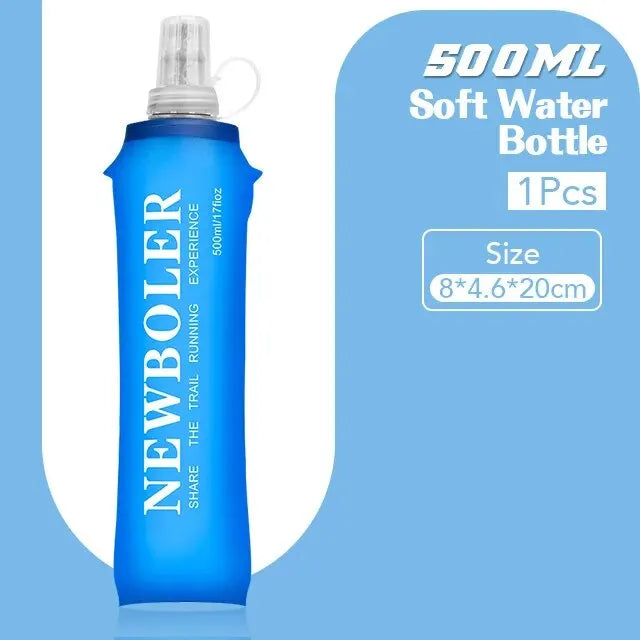 NEWBOLER Collapsible Water Bottle – 250ml/500ml Soft Foldable Running Flask