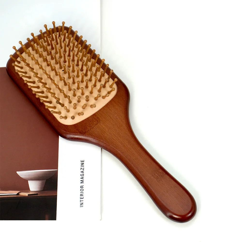 Natural Bamboo Hair Brush – Wooden Anti-Static Detangler & Scalp Massage Comb