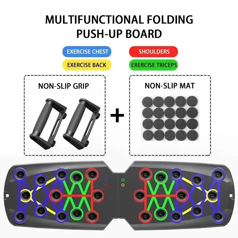 Foldable Push-Up Board Set – Portable Multi-Function Station w/ Handles