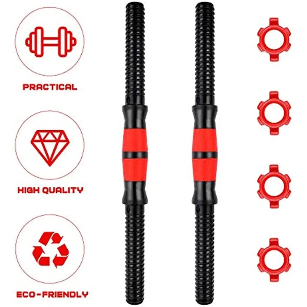 PVC Dumbbell Bar with Spin-Lock Collars – Barbell Handles for Home Gym Strength Training