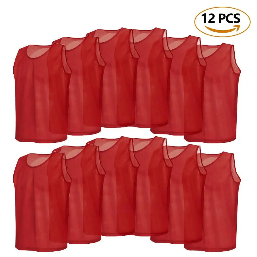6/12PCS Soccer Training Pinnies – Breathable Team Sports Vests