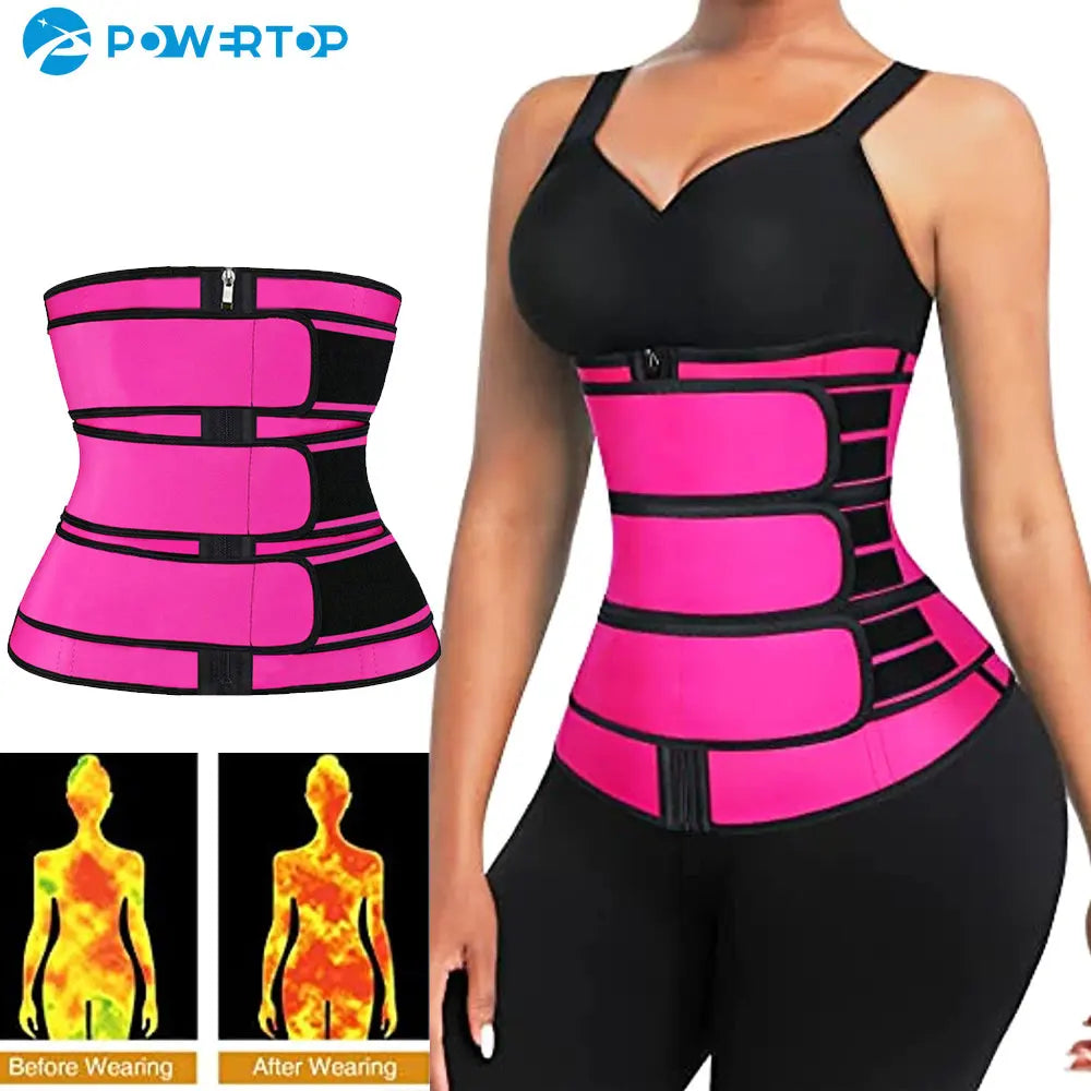💪 3-Strap Waist Trainer Cincher – Women’s Slimming Sweat Belt for Workouts